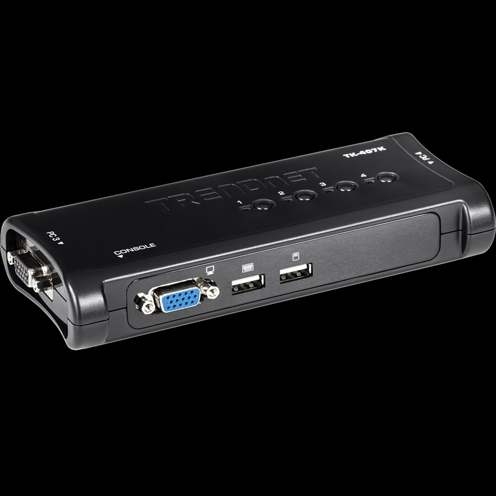 TRENDnet 4-Port USB KVM Switch Kit with VGA and USB connections