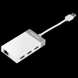 TRENDnet TU3-ETGH3 USB 3.0 to Gigabit Adapter + USB Hub view 2