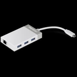 TRENDnet TUC-ETGH3 USB-C to Gigabit Adapter + USB Hub view 1