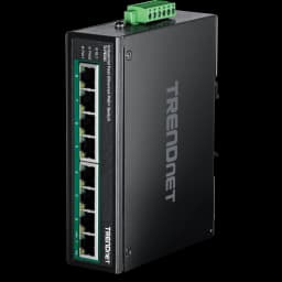 TRENDnet TI-PE80 8-Port Industrial Fast Ethernet PoE+ DIN-Rail Switch view 1
