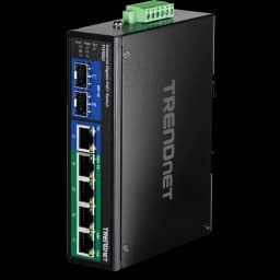 TRENDnet TI-PG62 7-Port Industrial Gigabit PoE+ DIN-Rail Switch view 1