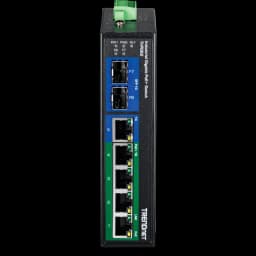 TRENDnet TI-PG62 7-Port Industrial Gigabit PoE+ DIN-Rail Switch view 2
