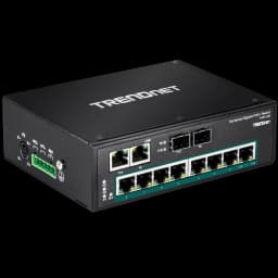 TRENDnet TI-PG102 10-Port Industrial Gigabit PoE+ DIN-Rail Switch view 2