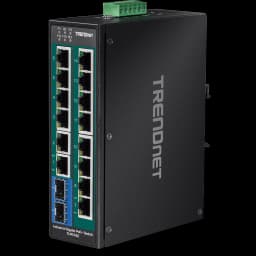 TRENDnet TI-PG162 16-Port Industrial Gigabit PoE+ DIN-Rail Switch view 1
