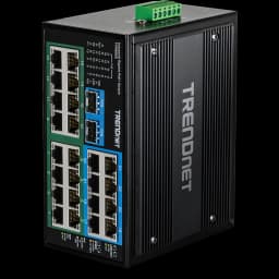 TRENDnet TI-PG262 26-Port Hardened Industrial Gigabit PoE+ DIN-Rail Switch view 1