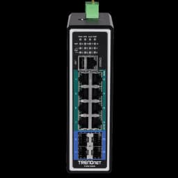 TRENDnet TI-PG1284i 12-Port Industrial Gigabit L2+ Managed PoE+ DIN-Rail Switch view 2