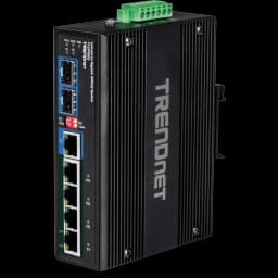 TRENDnet TI-UPG62 6-Port Hardened Industrial Gigabit PoE++ DIN-Rail Switch view 1