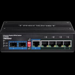 TRENDnet TI-UPG62 6-Port Hardened Industrial Gigabit PoE++ DIN-Rail Switch view 2