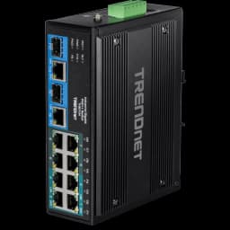 TRENDnet TI-BG104 10-Port Industrial Gigabit PoE++ DIN-Rail Switch view 1