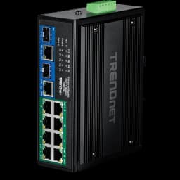 TRENDnet TI-BG108 10-Port Industrial Gigabit 400W PoE++ DIN-Rail Switch view 1