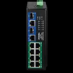 TRENDnet TI-BG108 10-Port Industrial Gigabit 400W PoE++ DIN-Rail Switch view 2