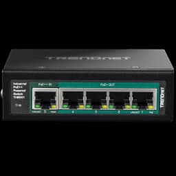 TRENDnet TI-B541 5-Port Industrial Gigabit PoE++ Powered DIN-Rail Switch with PoE Pass-Through view 2