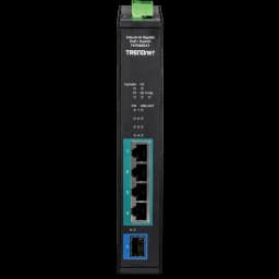 TRENDnet TI-PGM541 5-port Industrial Gigabit PoE+ DIN-Rail Switch -20° – 65°C (-4° – 149°F) view 2