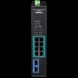 TRENDnet TI-PGM102 10-Port Industrial Gigabit PoE+ DIN-Rail Switch -20° – 65°C (-4° – 149°F) view 2