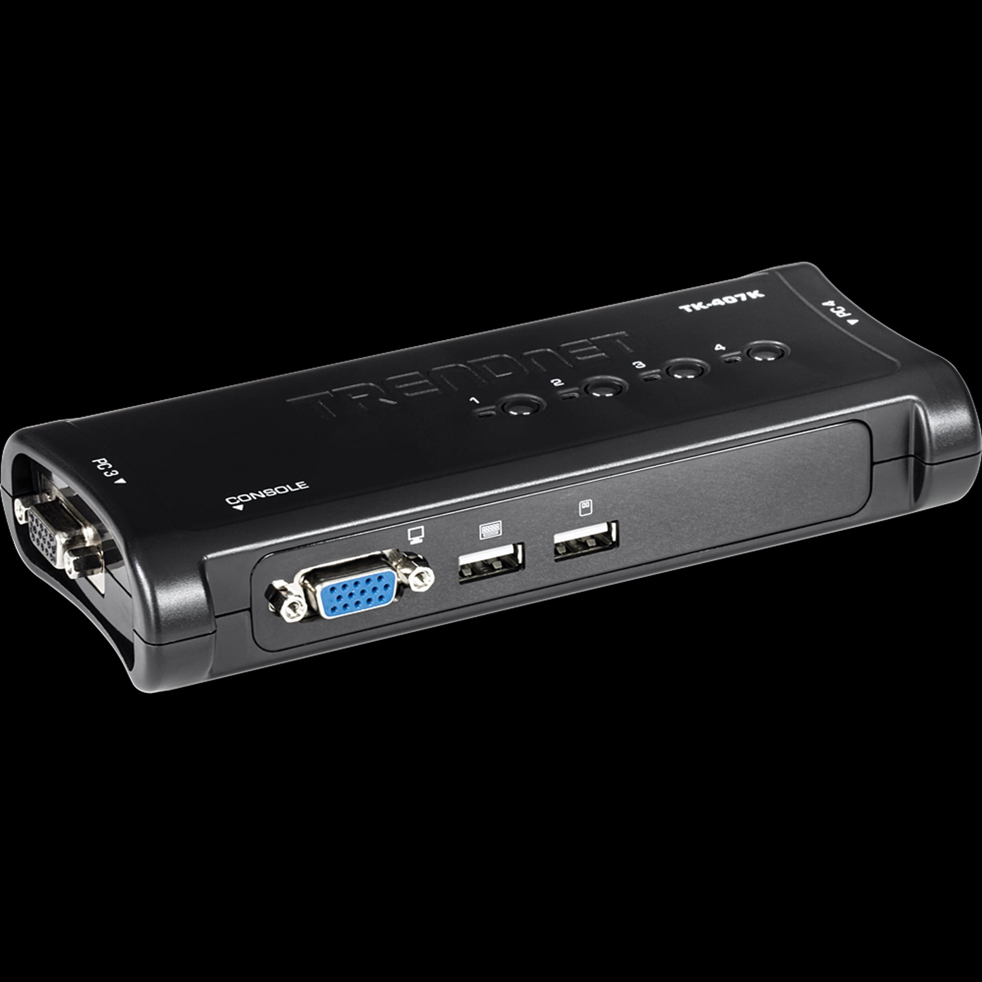 TRENDnet 4-Port USB KVM Switch Kit with VGA and USB connections